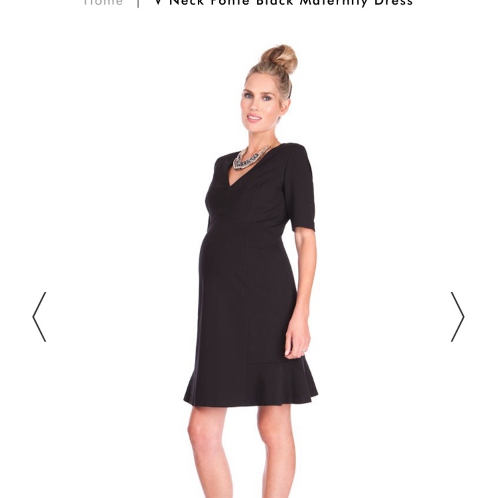 Seraphine black v neck maternity dress. Size 2